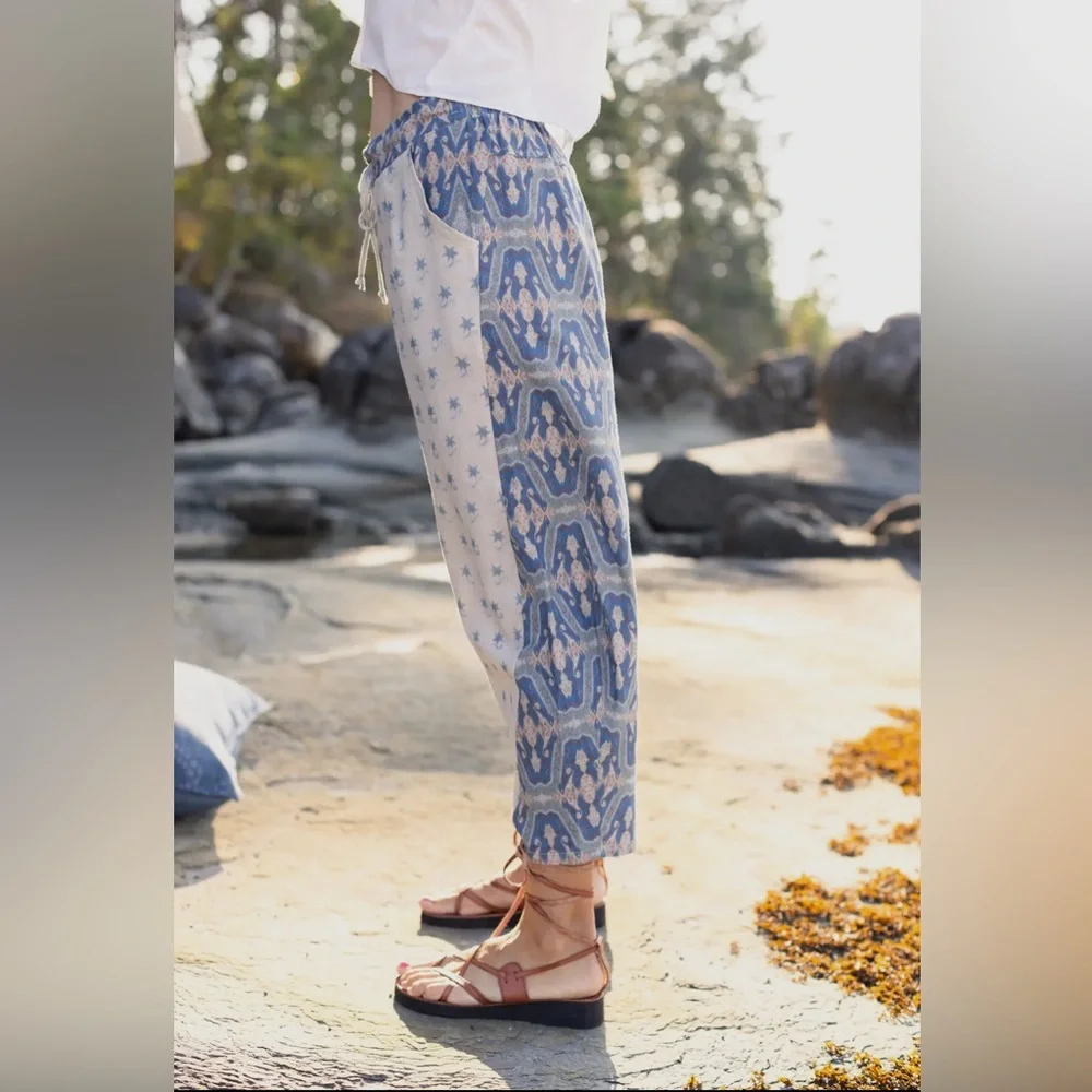 ⭐️Market of Stars⭐️ Head In The Clouds Artist Boho Comfy Cropped Pants